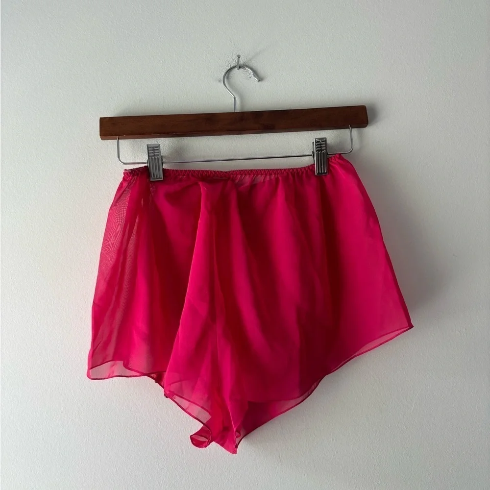 Vintage Fantasies red sheer‎ sleep wear shorts size S